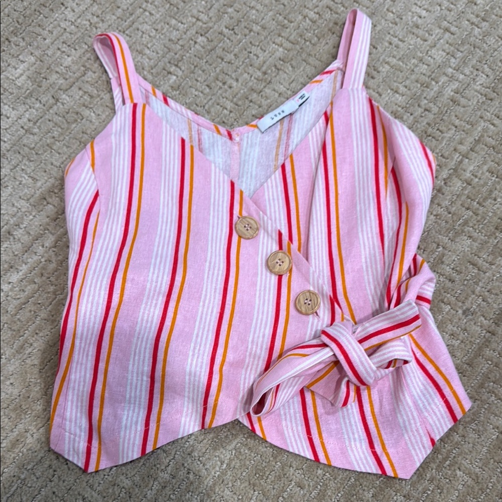 Lush Pink and Red Camisole with Wrap Design